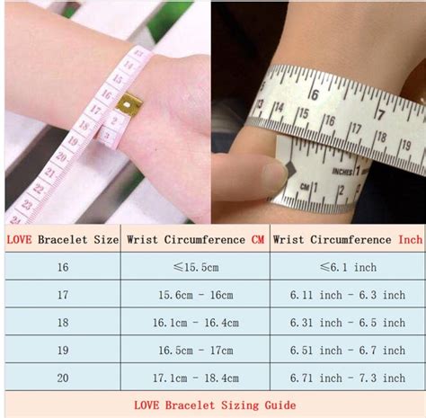 cartier bracelet size chart.